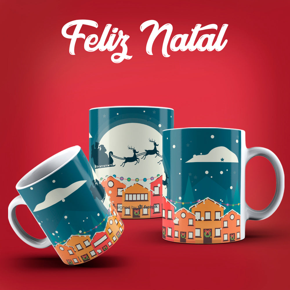 Cute Christmas Mug Sublimation PNG Bundle | Festive Santa Cats Reindeer Elves Coffee Cup Wrap PNG
