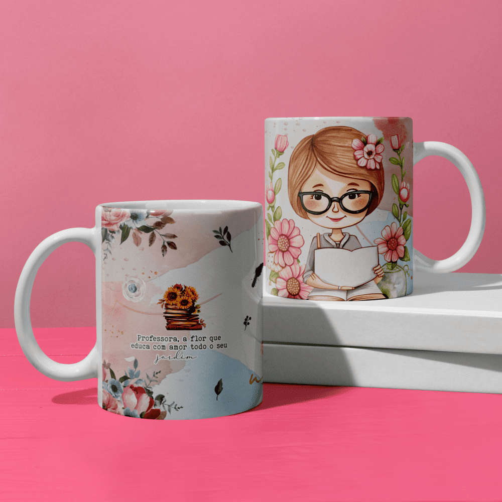 Female Teacher Sublimation PNG Bundle | Portuguese Female Teacher Mug Wrap and T-Shirt PNG