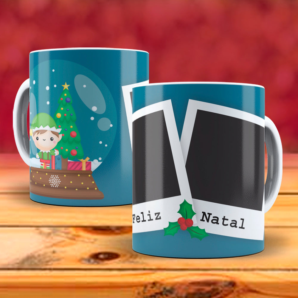 Christmas Photo Mug Sublimation PNG Bundle | Add Your Own Photo Frame Mug Wrap PNG