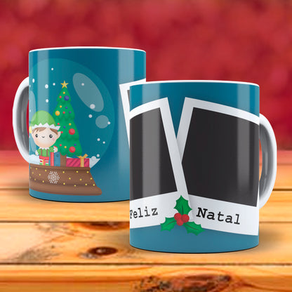Christmas Photo Mug Sublimation PNG Bundle | Add Your Own Photo Frame Mug Wrap PNG