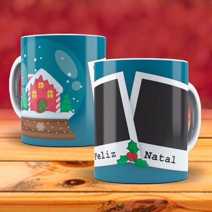 Christmas Photo Mug Sublimation PNG Bundle | Add Your Own Photo Frame Mug Wrap PNG