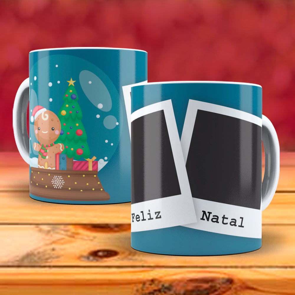 Christmas Photo Mug Sublimation PNG Bundle | Add Your Own Photo Frame Mug Wrap PNG