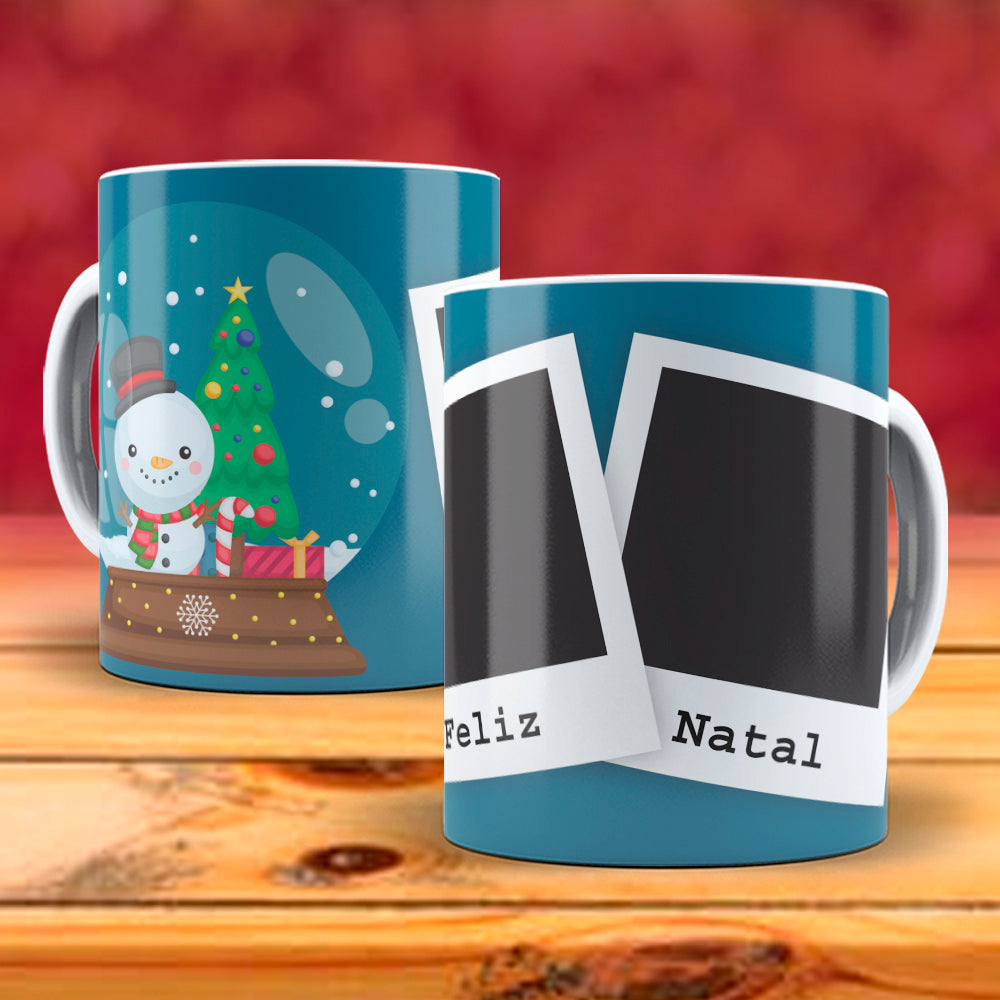 Christmas Photo Mug Sublimation PNG Bundle | Add Your Own Photo Frame Mug Wrap PNG