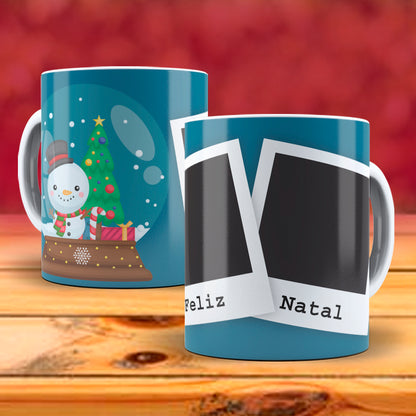 Christmas Photo Mug Sublimation PNG Bundle | Add Your Own Photo Frame Mug Wrap PNG