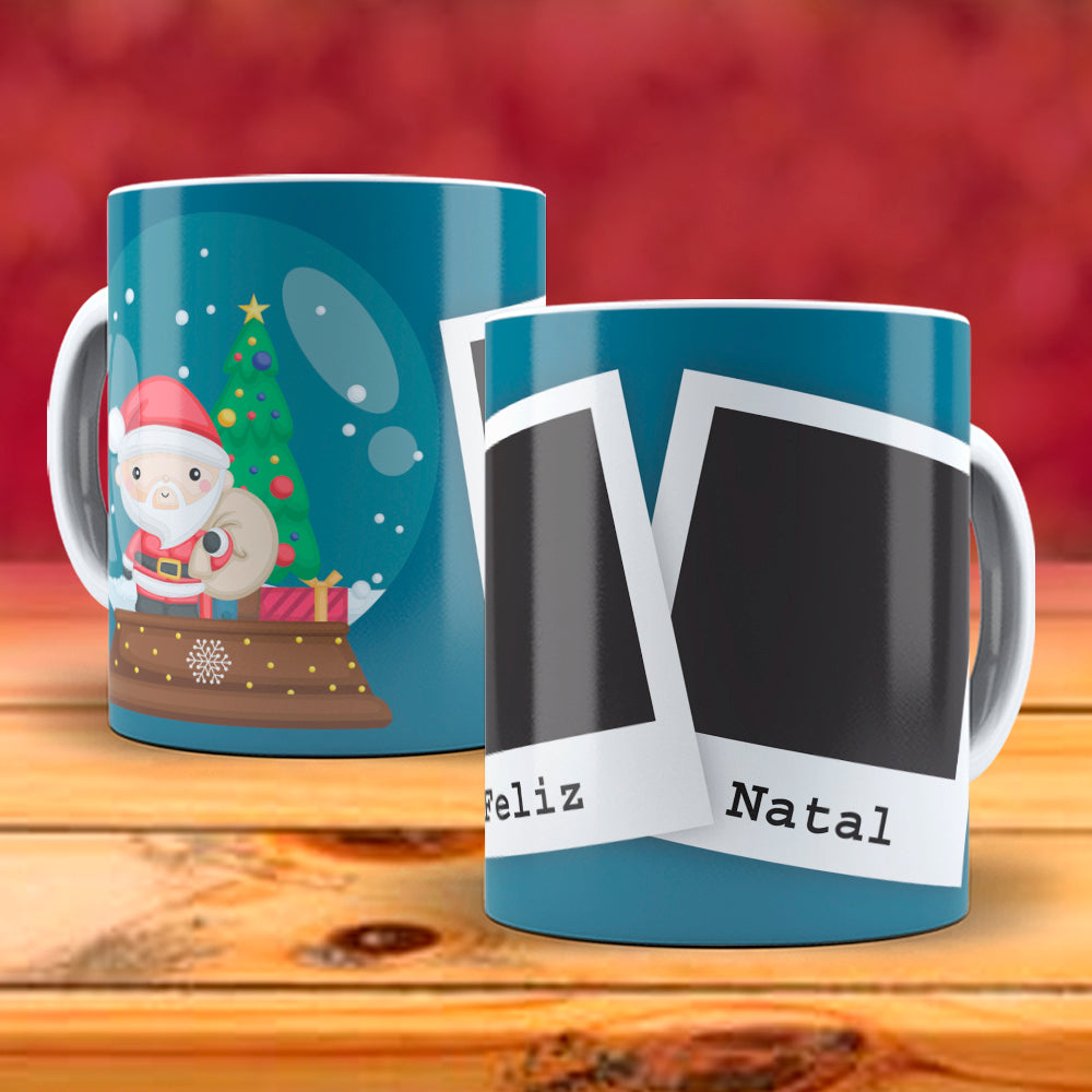 Christmas Photo Mug Sublimation PNG Bundle | Add Your Own Photo Frame Mug Wrap PNG