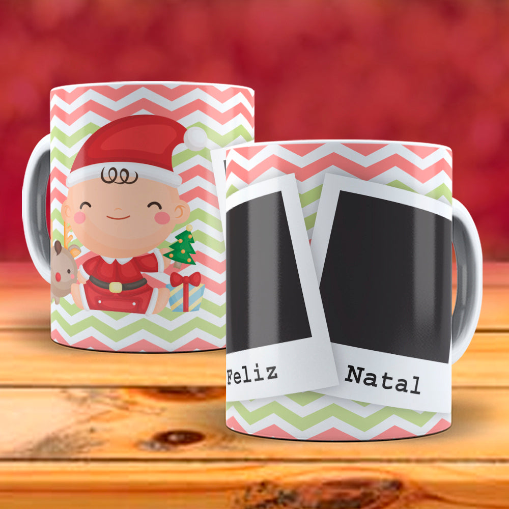 Christmas Photo Mug Sublimation PNG Bundle | Add Your Own Photo Frame Mug Wrap PNG