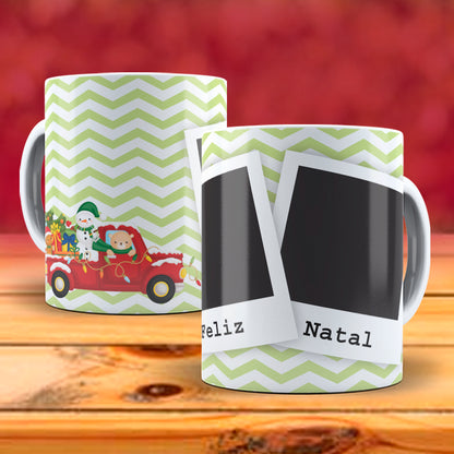 Christmas Photo Mug Sublimation PNG Bundle | Add Your Own Photo Frame Mug Wrap PNG