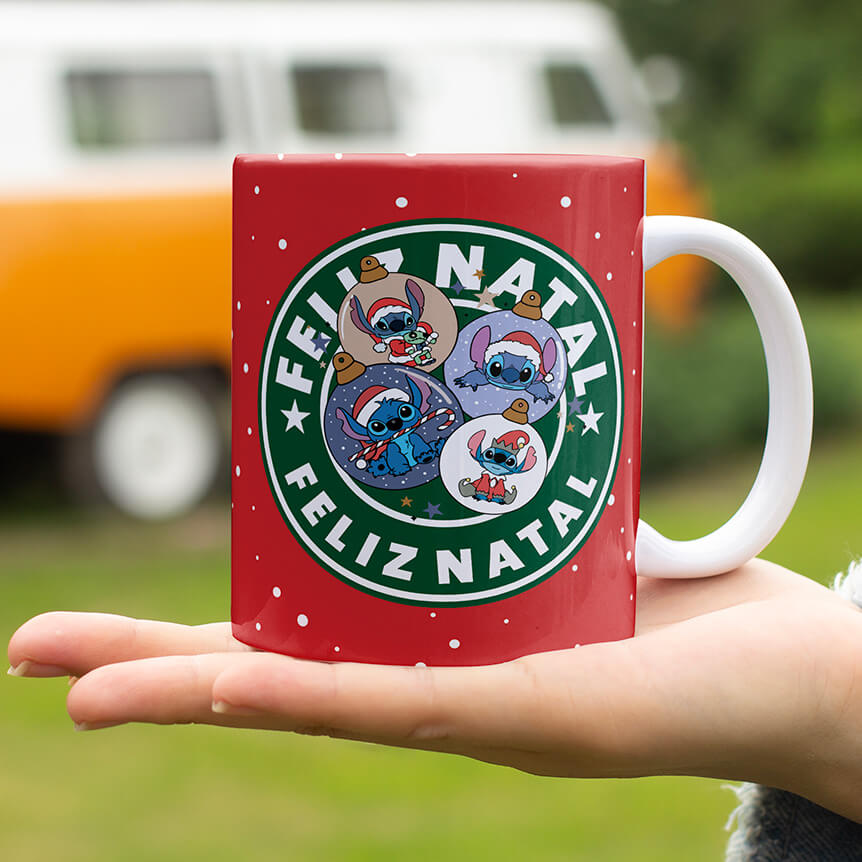 Christmas Coffee Logo Mug Sublimation Design | Cute Blue Alien Holiday Mug Wrap PNG