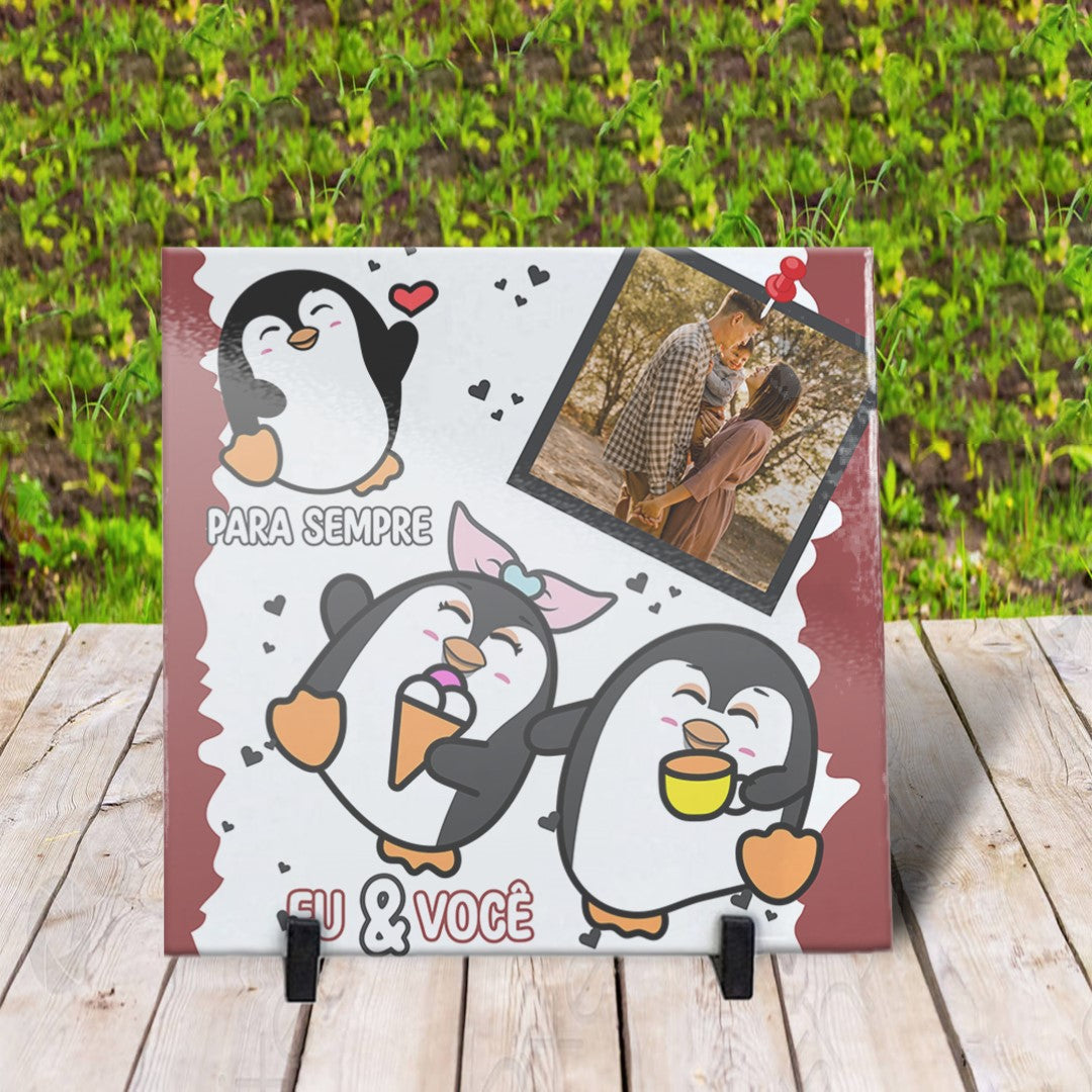 Valentine’s Day Cute Penguin Love Tile Sublimation | Romantic Quote Design