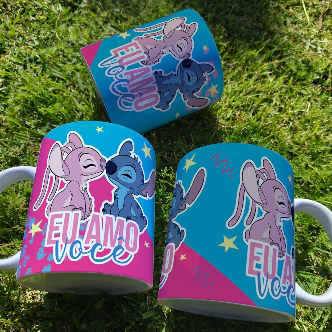 Valentine’s Day Stitch & Angel Inspired Mug Sublimation 