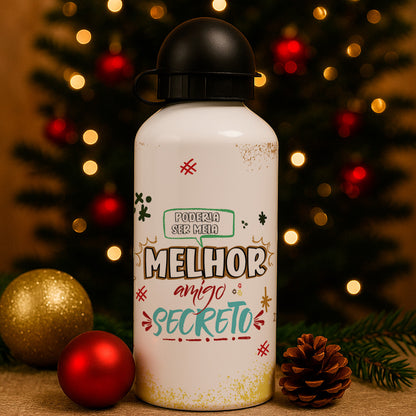Christmas Squeeze Bottle Sublimation Design | Gold & Red Xmas Bottle Sublimation Wrap
