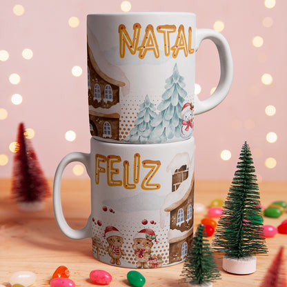 Gingerbread Christmas Mug Sublimation Bundle | Cute Cookie Holiday Mug Wrap PNG