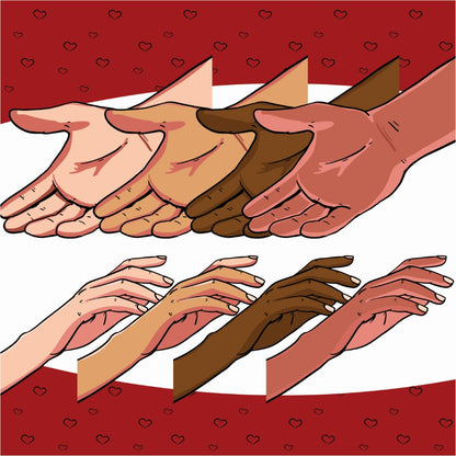 Valentine’s Day Love Hands Digital Kit | Romantic Hand Gesture Designs