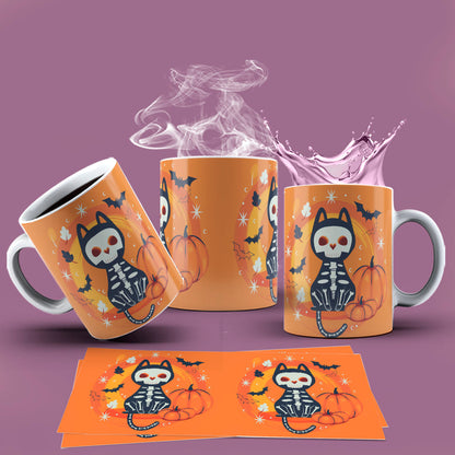 Cute Halloween Mug Sublimation PNG Bundle | Spooky Ghost & Witch Mug Wrap 11oz 15oz Template