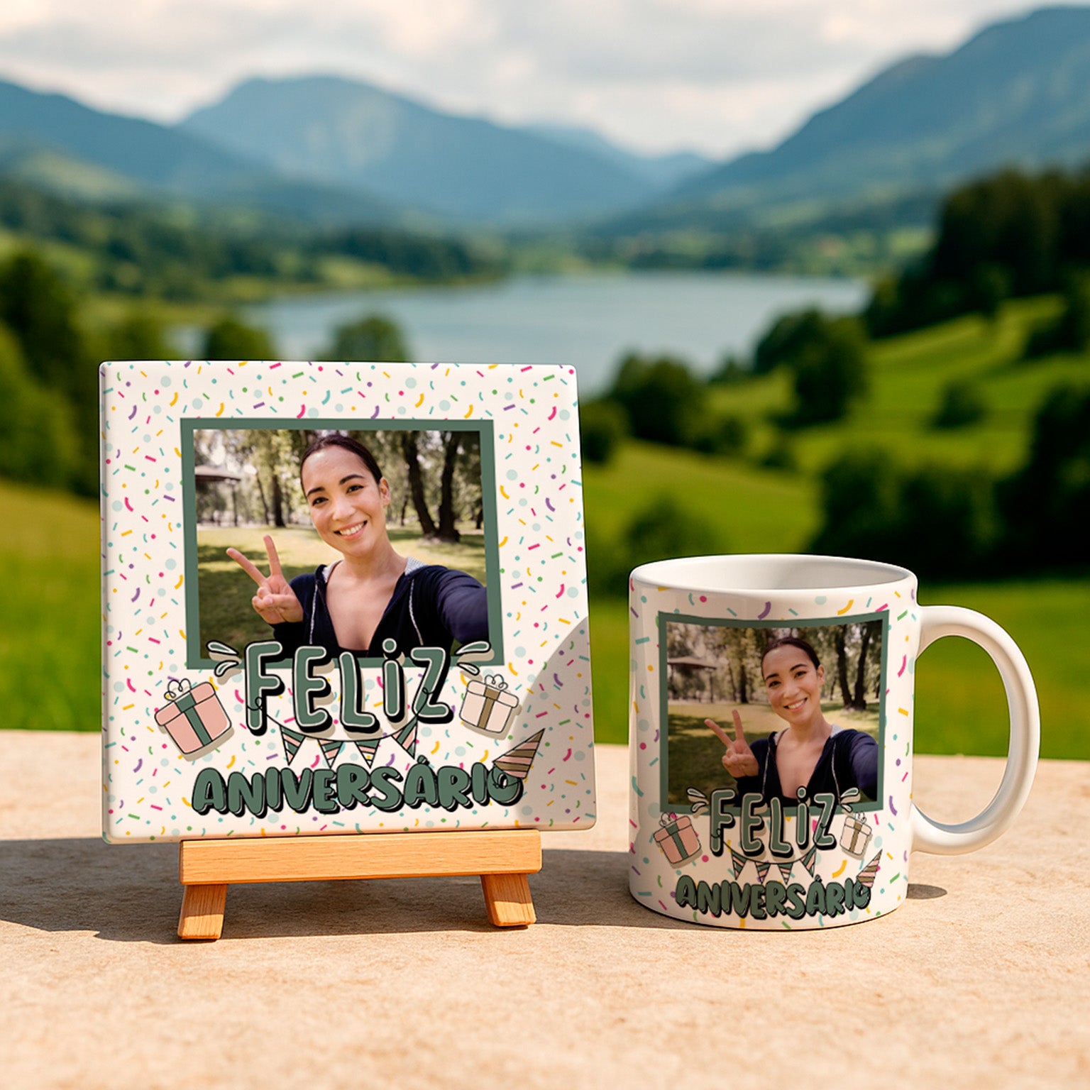 Birthday Photo Mug & Tile Sublimation Designs | Personalized Anniversary Gift