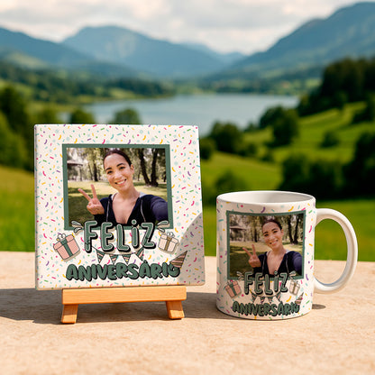 Birthday Photo Mug & Tile Sublimation Designs | Personalized Anniversary Gift