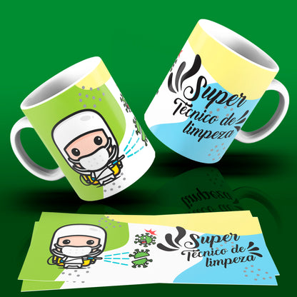 Cute Super Professions Mug Sublimation PNG Bundle | Chibi Superhero Career Coffee Cup Wrap