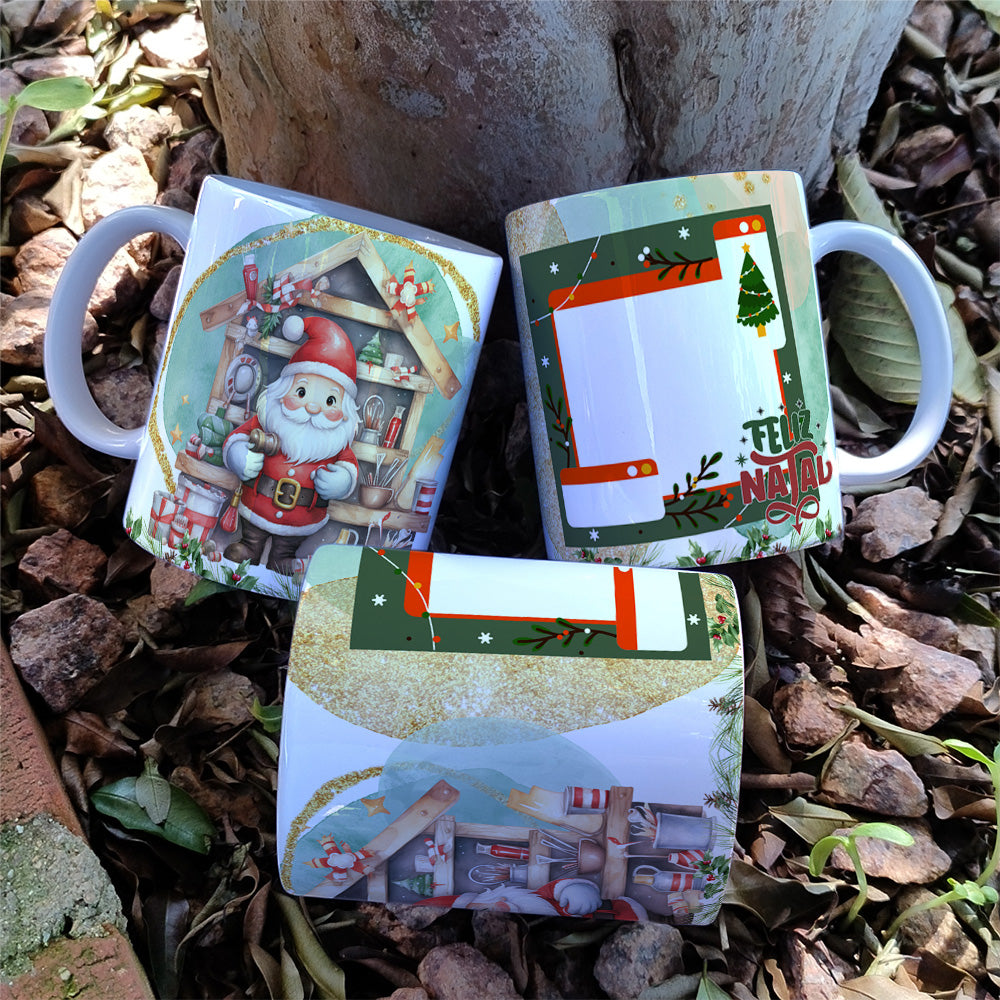 Christmas Photo Mug Sublimation Designs PNG | Personalized Holiday Coffee Cup Wrap Bundle