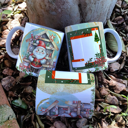 Christmas Photo Mug Sublimation Designs PNG | Personalized Holiday Coffee Cup Wrap Bundle