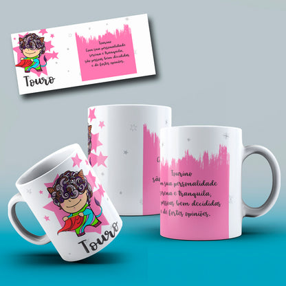 Cute Zodiac Mug Sublimation PNG Bundle | Astrology Signs Coffee Cup Wrap
