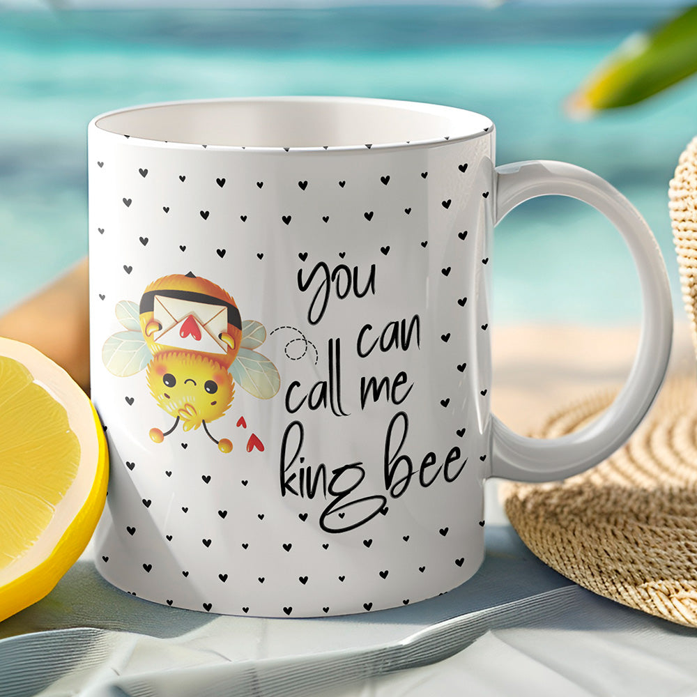 Bee Mine Valentine Mug PNG | Cute Bee Love Quote Design for Sublimation