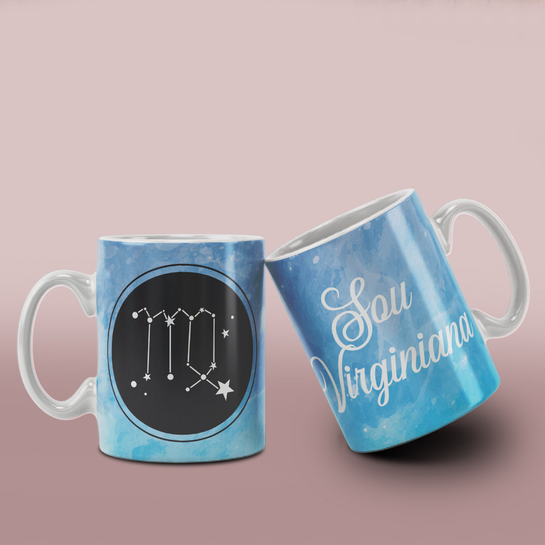 Zodiac Constellation Mug Sublimation PNG Bundle | Watercolor Astronomy Coffee Cup Wrap