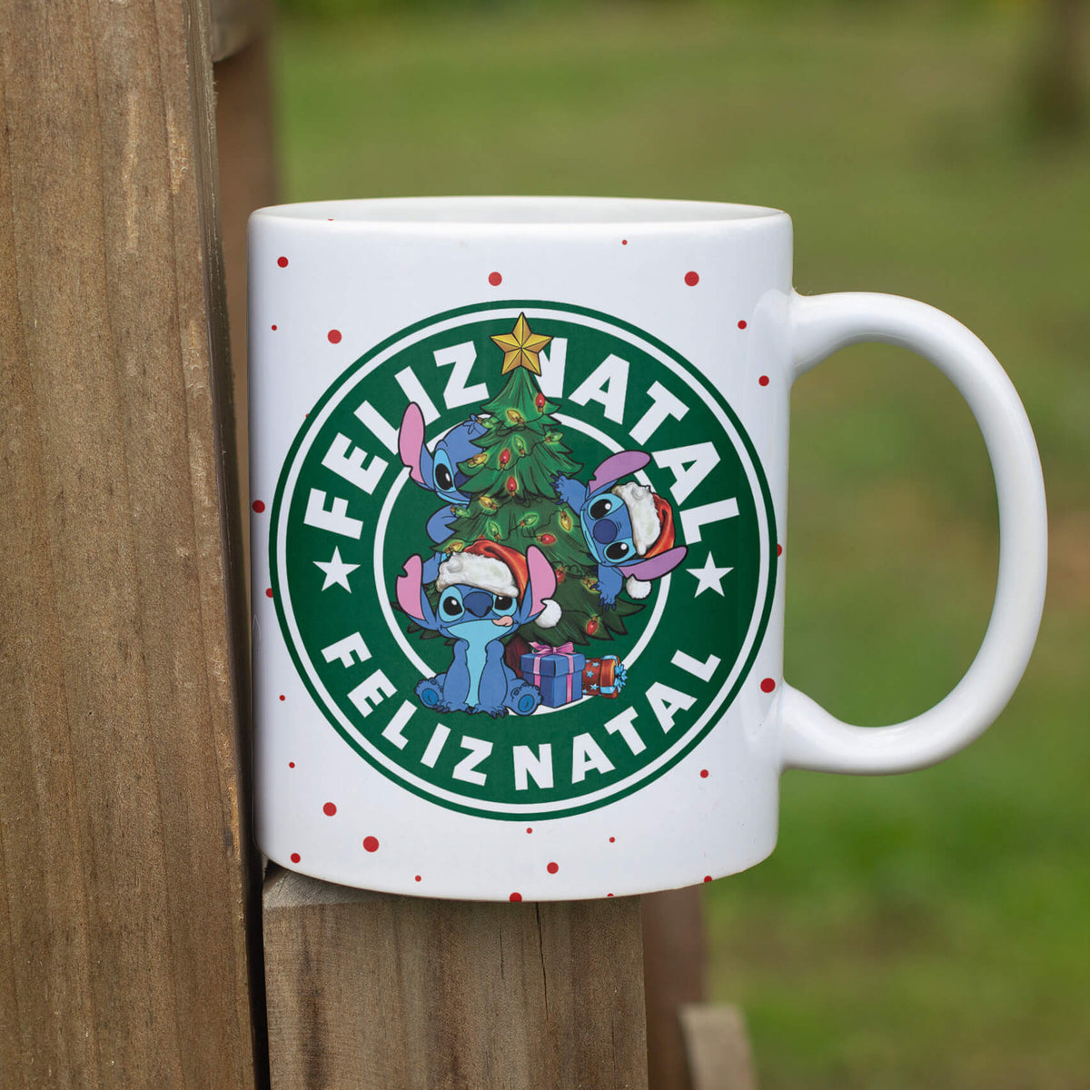 Christmas Coffee Logo Mug Sublimation Design | Cute Blue Alien Holiday Mug Wrap PNG