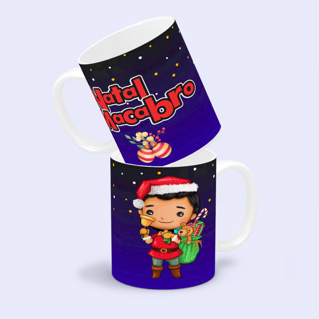 Cute Horror Christmas Mug Sublimation PNG Bundle | Chibi Horror Villains Natal Macabro Coffee Cup Design