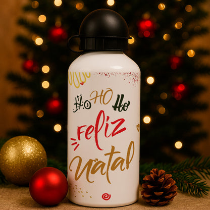 Christmas Squeeze Bottle Sublimation Design | Gold & Red Xmas Bottle Sublimation Wrap