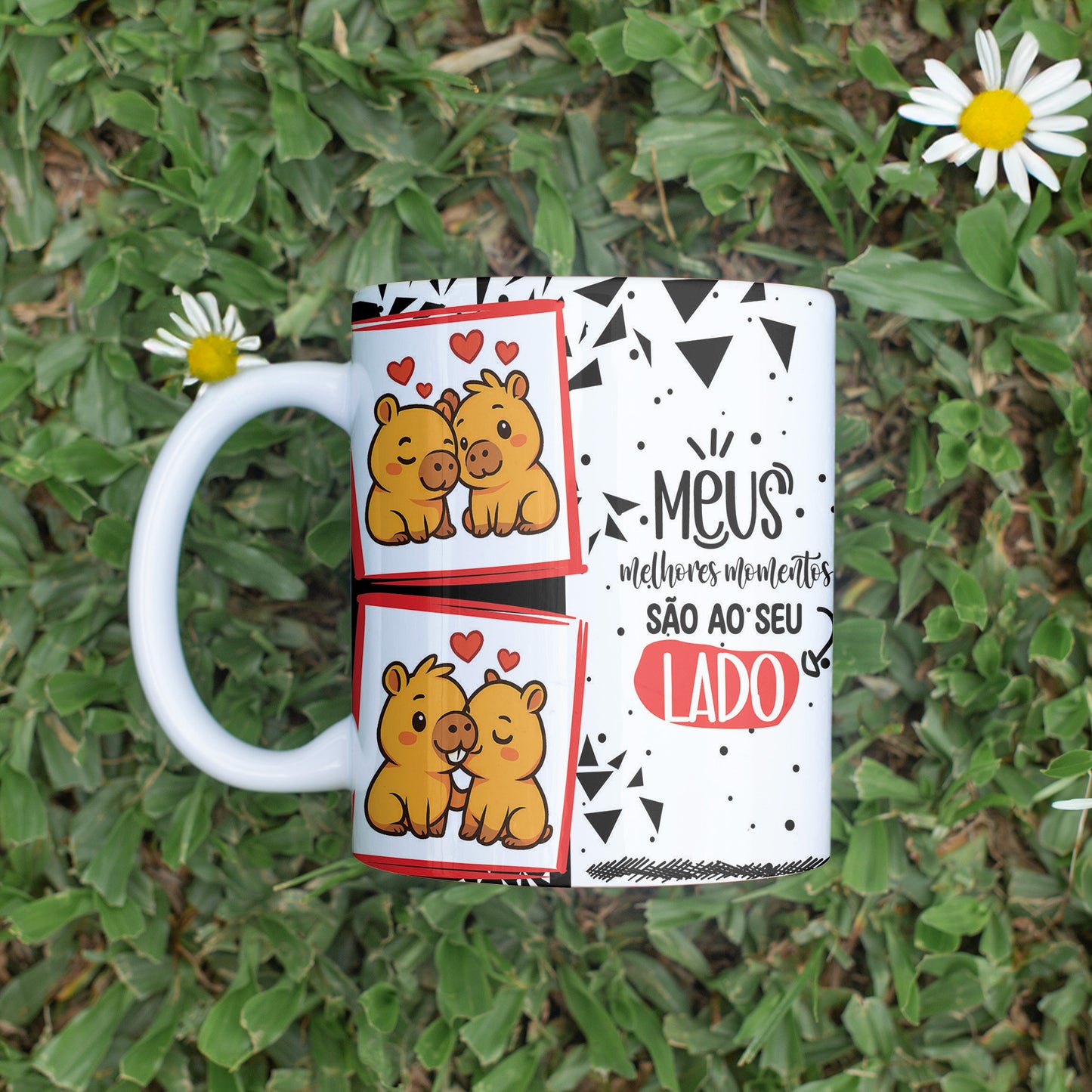 Capybara Valentine Couple Mug PNG | Cute Love Cartoon Design for Sublimation | Editable Designs