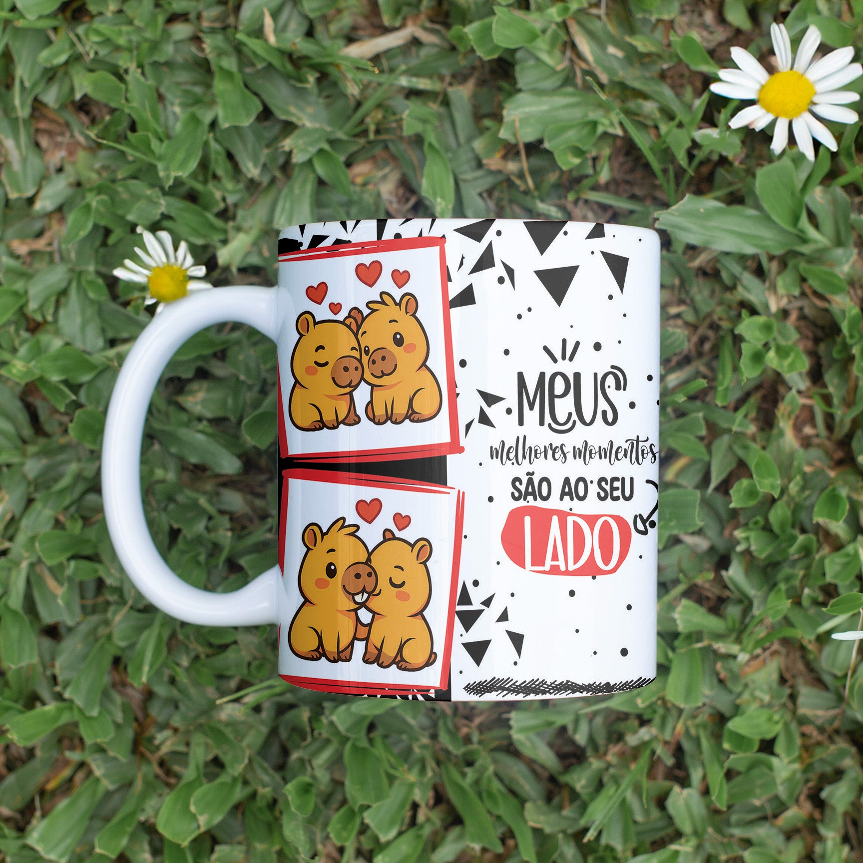 Capybara Valentine Couple Mug PNG | Cute Love Cartoon Design for Sublimation | Editable Designs