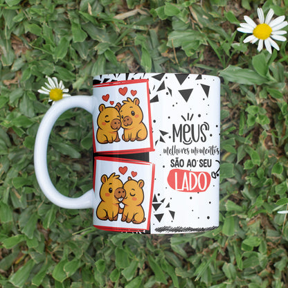 Capybara Valentine Couple Mug PNG | Cute Love Cartoon Design for Sublimation | Editable Designs