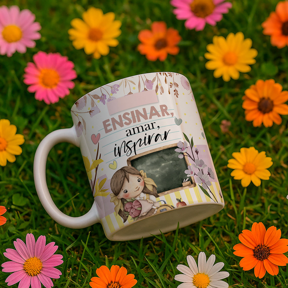 Teacher Appreciation Sublimation PNG Bundle | Portuguese Teacher Mug Wrap and Ceramic Tile Design