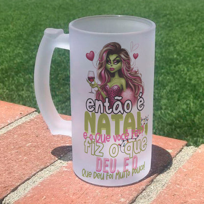 Funny Glam Green Witch Beer Mug Sublimation Designs PNG | Sarcastic Christmas Wine Beer Stein Wrap Bundle