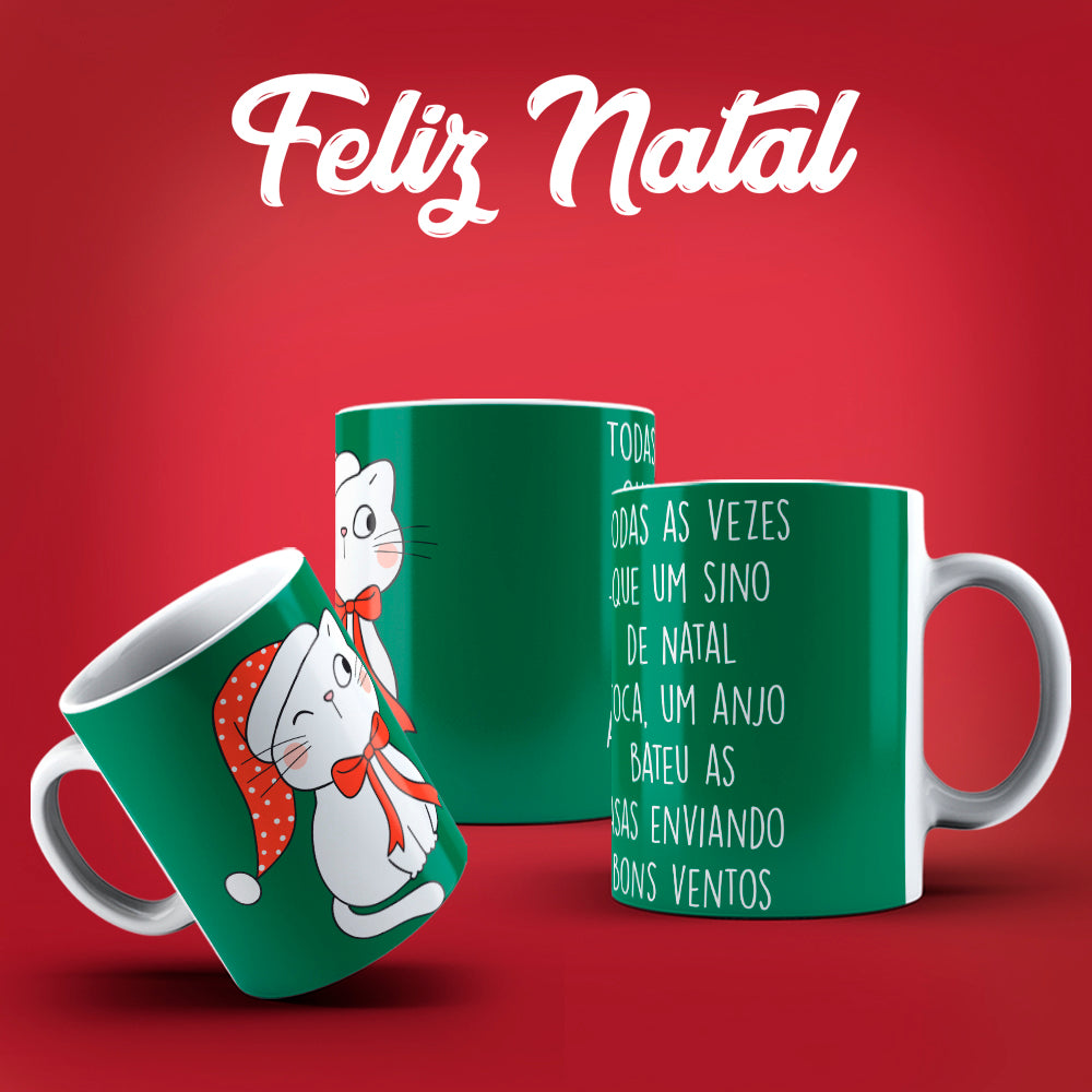 Cute Christmas Mug Sublimation PNG Bundle | Festive Santa Cats Reindeer Elves Coffee Cup Wrap PNG