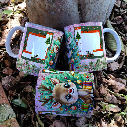 Christmas Photo Mug Sublimation Designs PNG | Personalized Holiday Coffee Cup Wrap Bundle