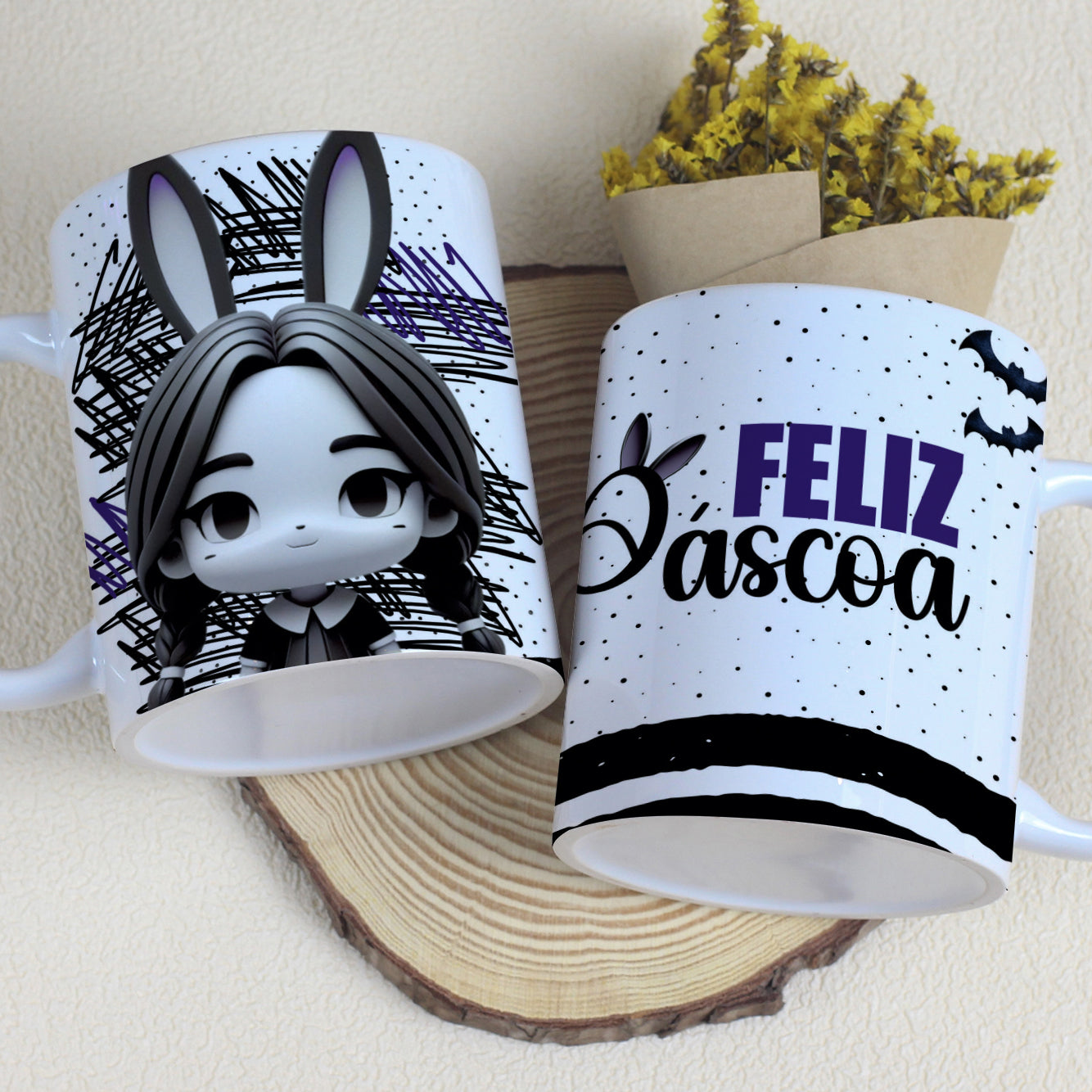 Wandinha Easter Mug Sublimation Bundle | Cute Gothic Easter Designs