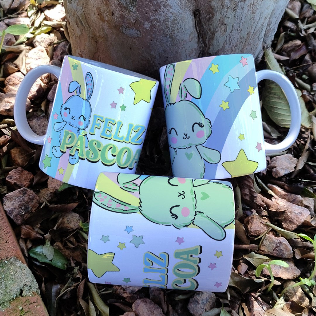 Cute Caring Easter Bunnies Mug Sublimation Bundle | Adorable Bunny Designs