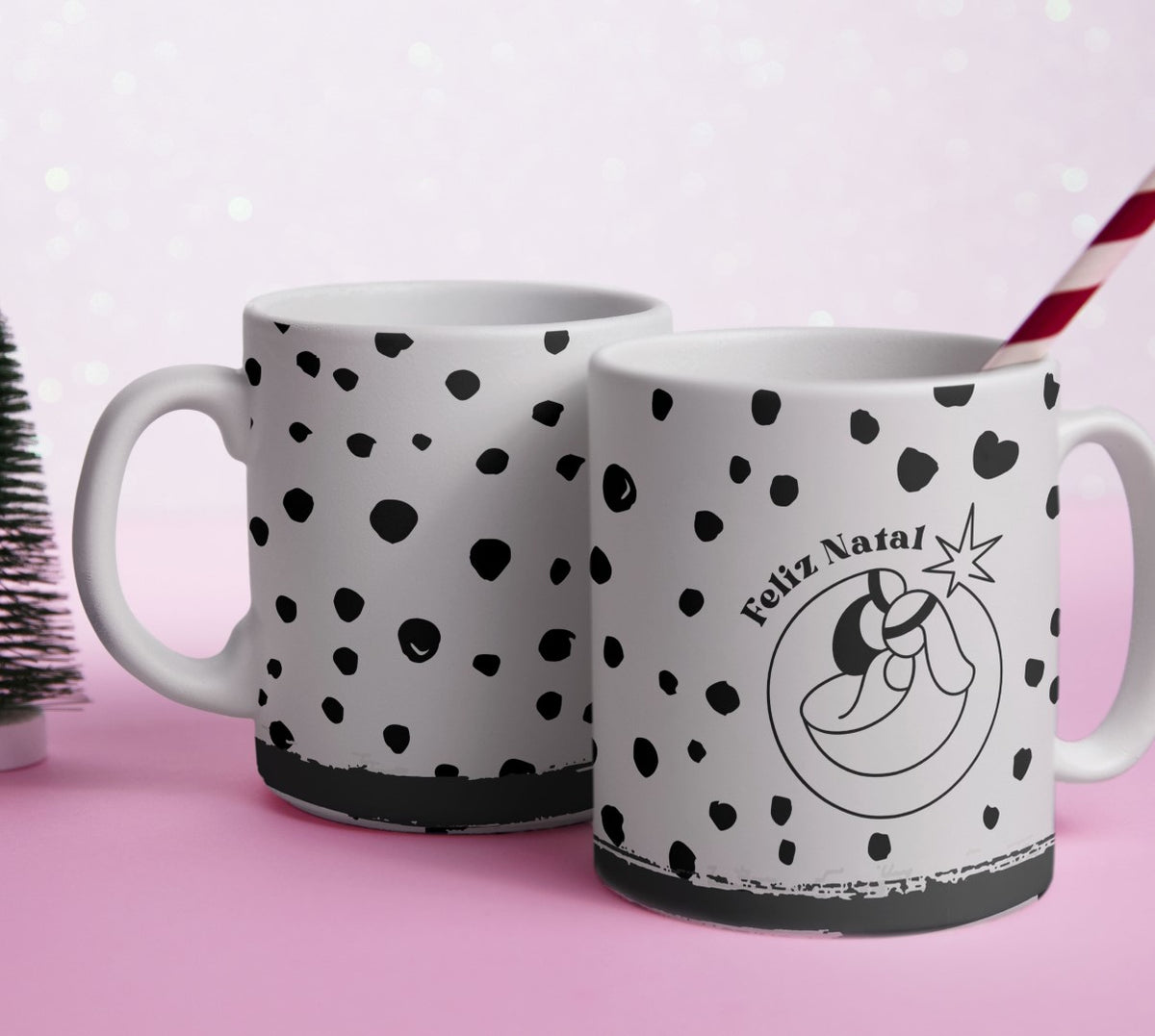 Minimalist Christmas Mug Wrap PNG | Feliz Natal Coffee Mug Sublimation Design | Modern Nativity Mug Design | Christmas Mug Wrap for Sublimation