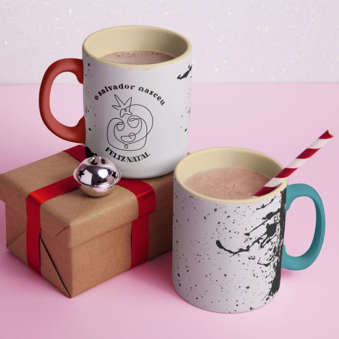 Minimalist Christmas Mug Wrap PNG | Feliz Natal Coffee Mug Sublimation Design | Modern Nativity Mug Design | Christmas Mug Wrap for Sublimation