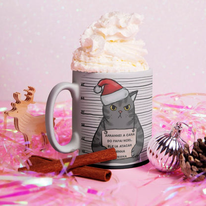 Funny Christmas Cat Shaming Mug Sublimation Designs | Naughty Cat Mug Wrap PNG | Grumpy Holiday Cat Mug Art