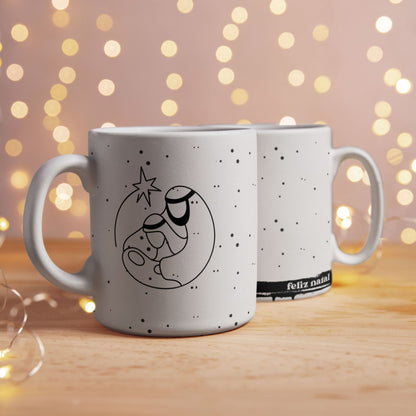 Minimalist Christmas Mug Wrap PNG | Feliz Natal Coffee Mug Sublimation Design | Modern Nativity Mug Design | Christmas Mug Wrap for Sublimation