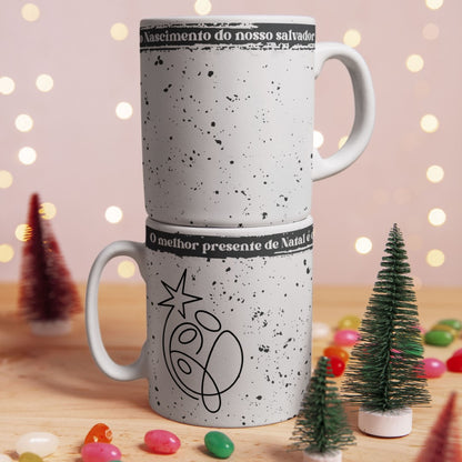 Minimalist Christmas Mug Wrap PNG | Feliz Natal Coffee Mug Sublimation Design | Modern Nativity Mug Design | Christmas Mug Wrap for Sublimation