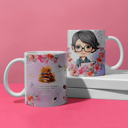 Female Teacher Sublimation PNG Bundle | Portuguese Female Teacher Mug Wrap and T-Shirt PNG