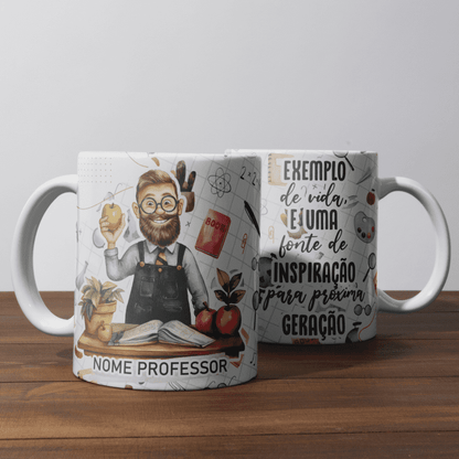 Male Teacher Sublimation Designs PNG Bundle | Portuguese Male Teacher Mug Wrap and T-Shirt PNG