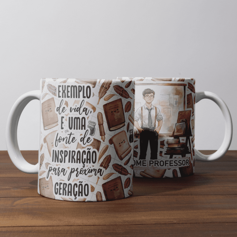 Male Teacher Sublimation Designs PNG Bundle | Portuguese Male Teacher Mug Wrap and T-Shirt PNG