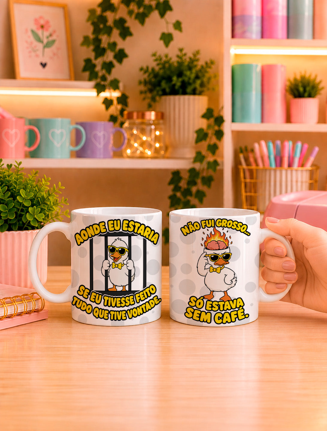 Sarcastic Duck Mug Sublimation PNG Bundle | Funny Portuguese Quotes Coffee Cup Wrap