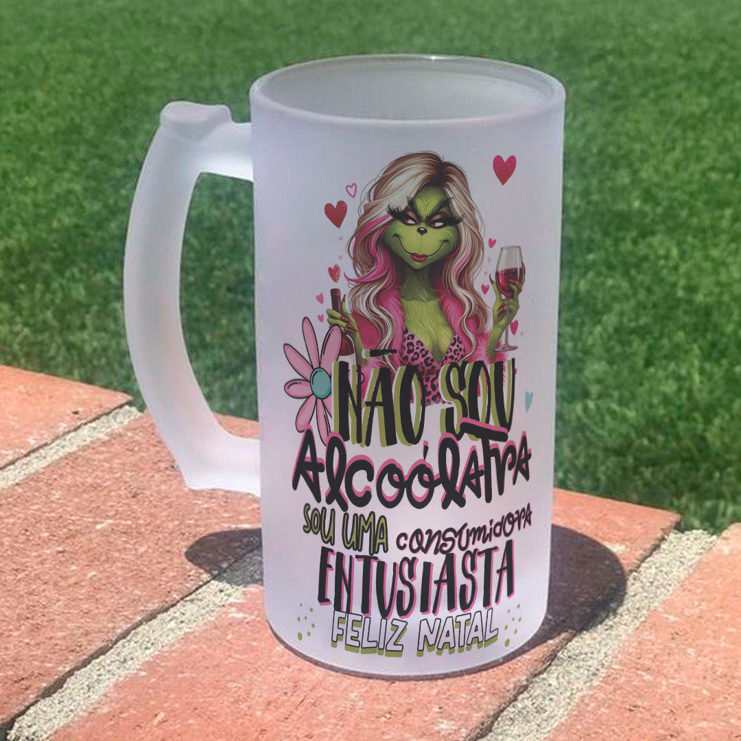 Funny Glam Green Witch Beer Mug Sublimation Designs PNG | Sarcastic Christmas Wine Beer Stein Wrap Bundle