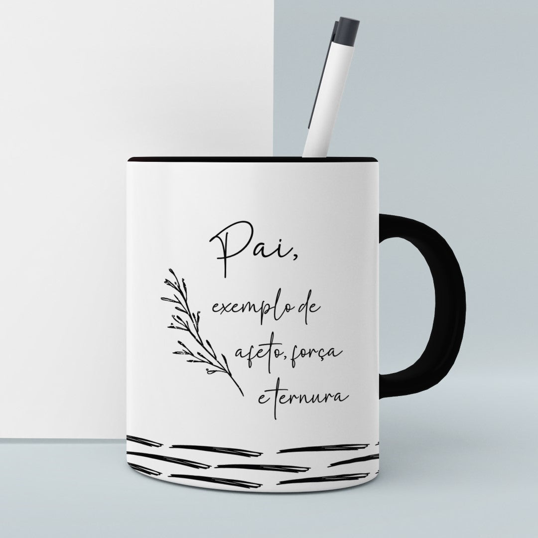 Father's Day Mug Sublimation PNG Bundle | Minimalist Black and White Portuguese Dad Quotes Coffee Cup Wrap