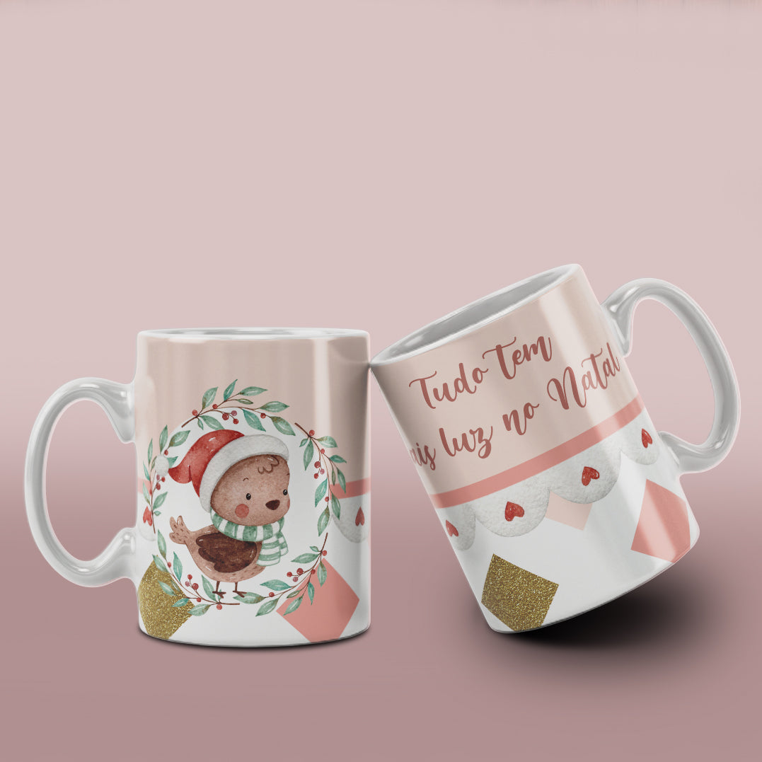 Watercolor Christmas Mug Sublimation PNG Bundle | Cute Pink Santa Mrs Claus Snowman Mug Wrap